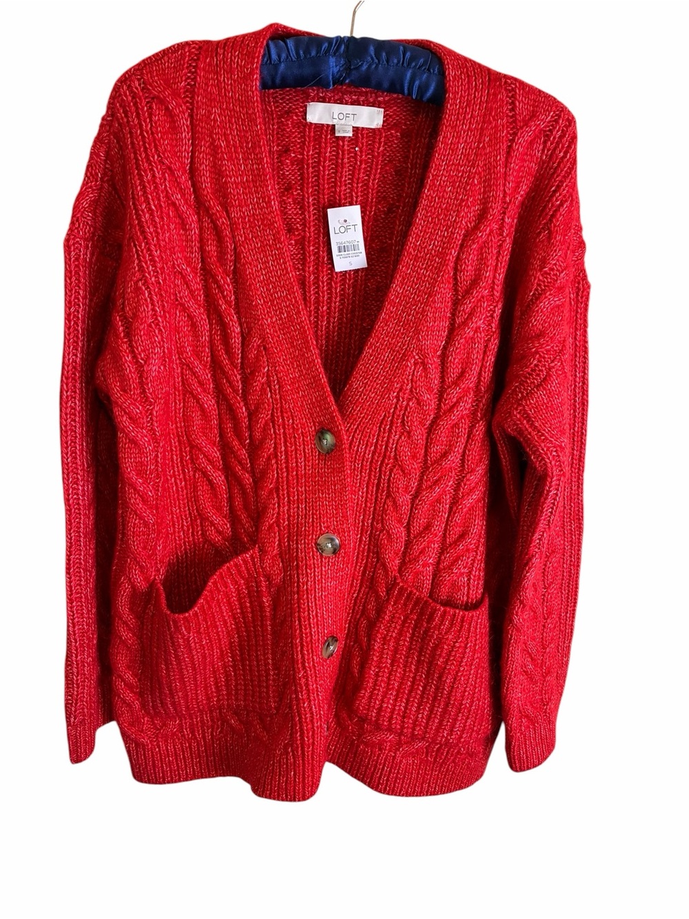 LOFT Grandpa Cable Knit Cardigan Small